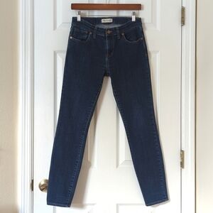 Madewell Classic Dark Indigo Wash Mid Rise Ankle Length Skinny Skinny Jeans 28